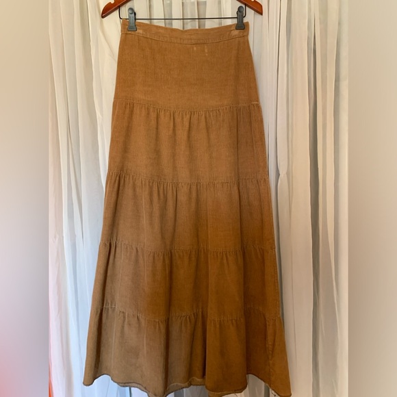 Armor Jeans, high waisted Long  corduroy skirt, beige, 100% cotton, Size 1/2 - Picture 1 of 6